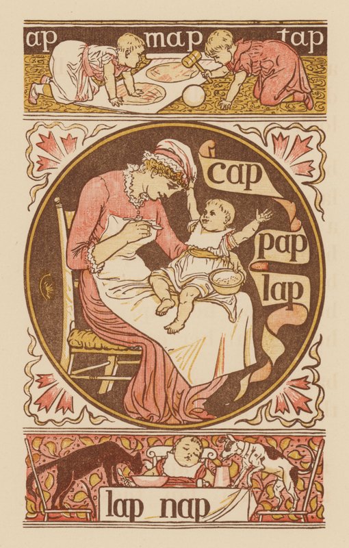 Sida från The Golden Primer (färg litho) av Walter (after) Crane