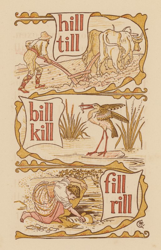 Sida från The Golden Primer (färg litho) av Walter (after) Crane
