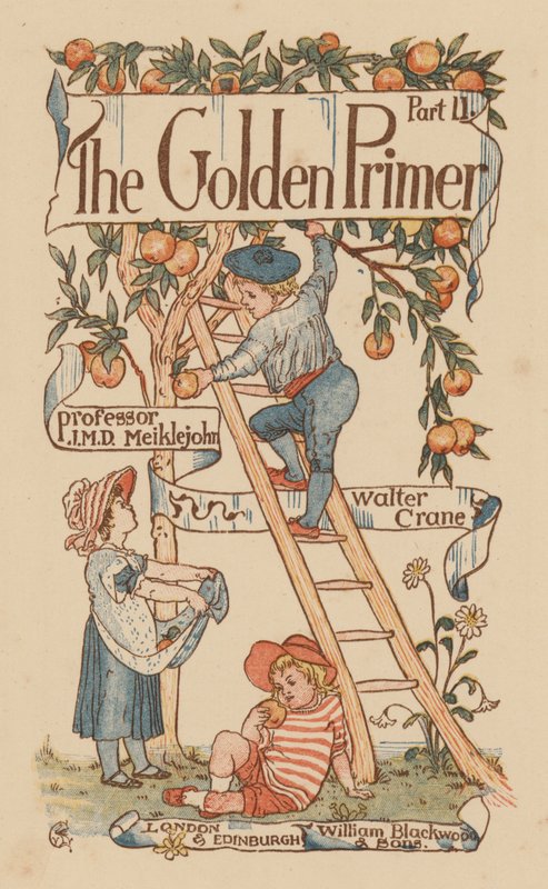 Titelsidesillustration för The Golden Primer (färg litho) av Walter (after) Crane