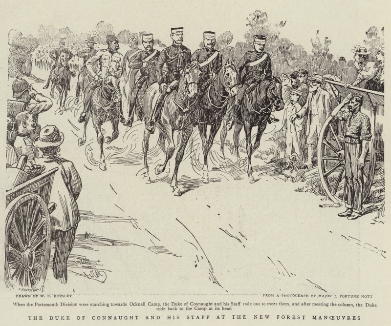 Hertigen av Connaught och hans stab vid New Forest Maneuvers av Walter Charles Horsley