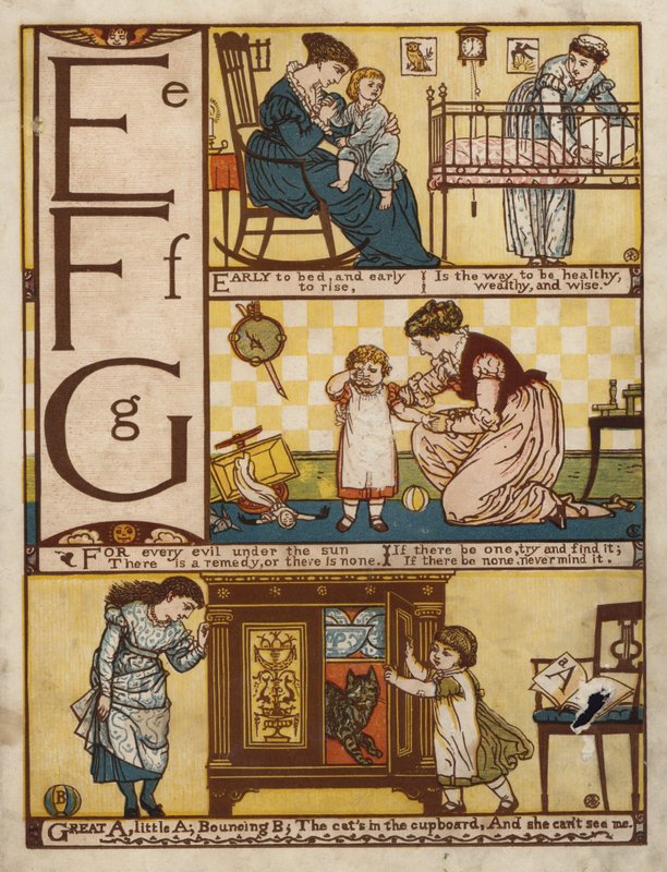 Alfabet (lito i färg) av Walter Crane