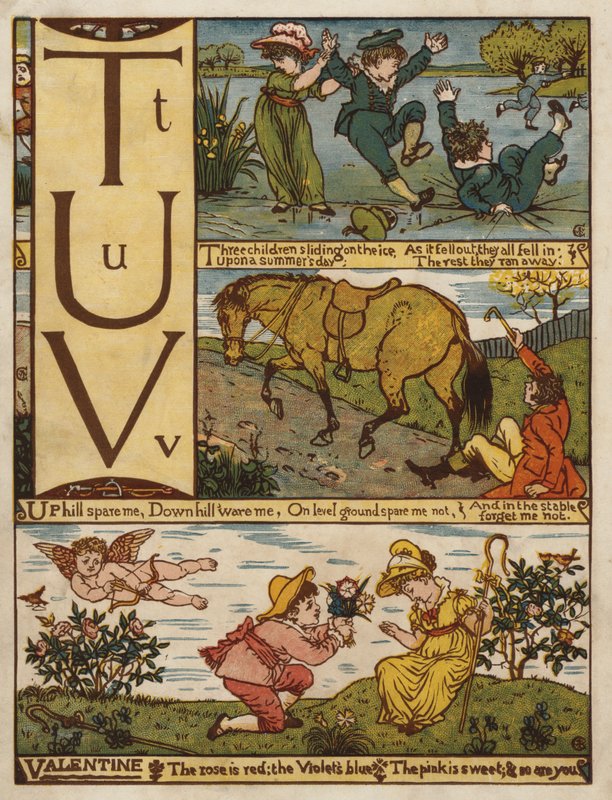 Alfabet (lito i färg) av Walter Crane