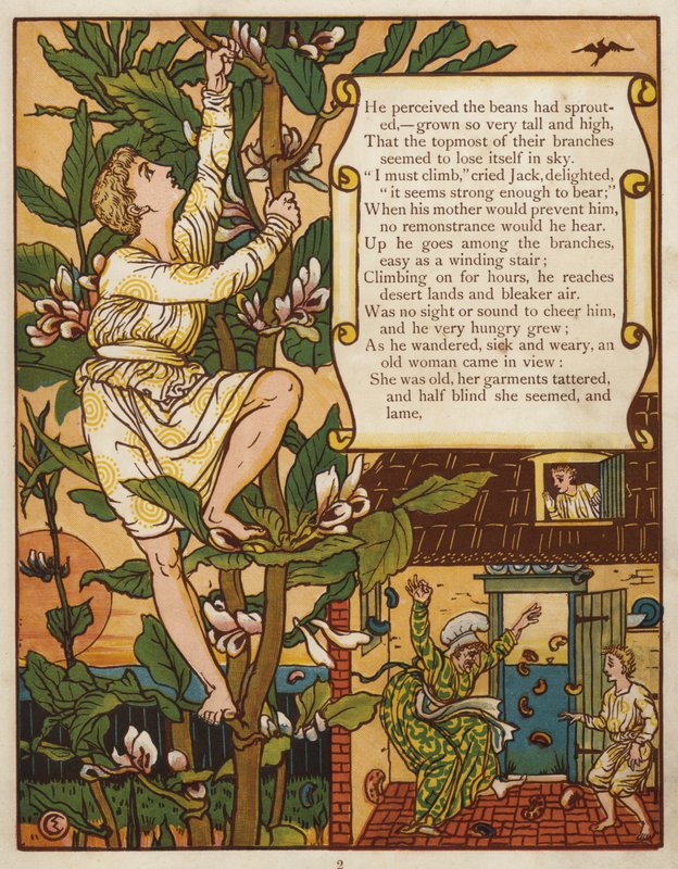 Jack och bönstjälken (färg litho) av Walter Crane