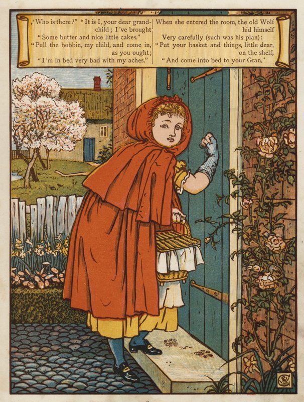 Rödluva (färg litho) av Walter Crane