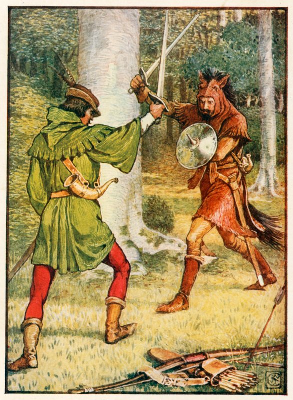 Robin Hood och Guy of Gisborne av Walter Crane