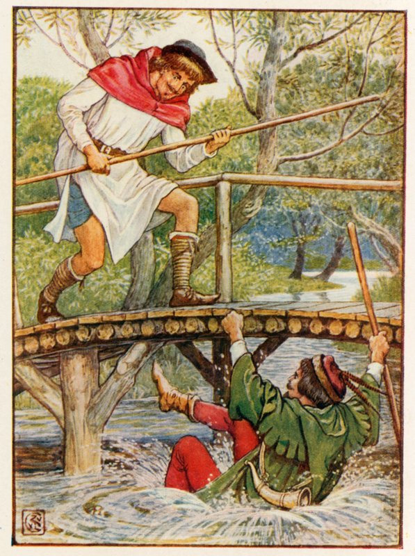 Robin Hood och Little John av Walter Crane