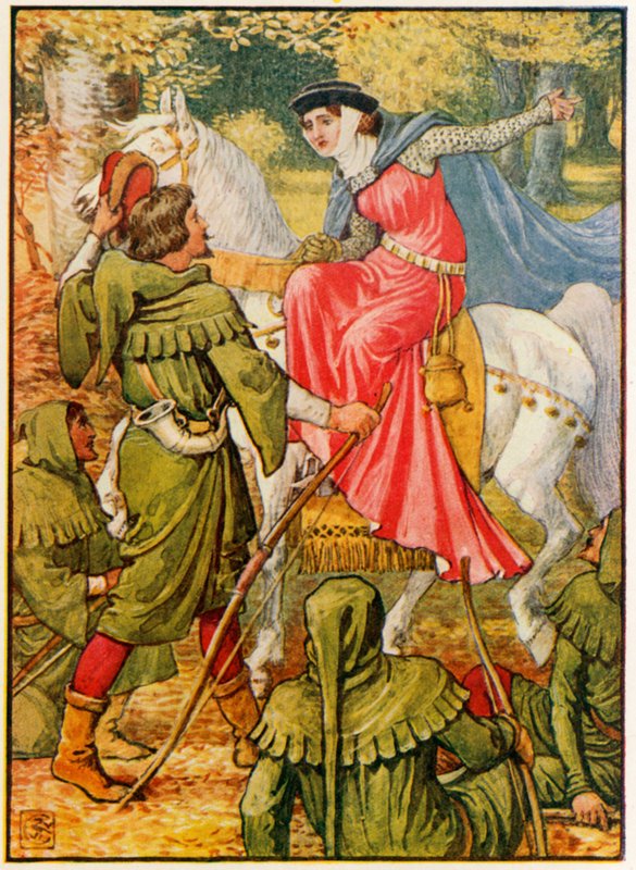 Robin Hood och damen av Walter Crane