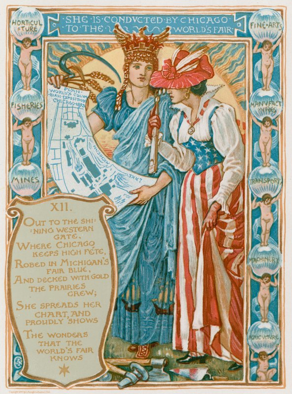 Hon leds av Chicago till världsutställningen av Walter Crane