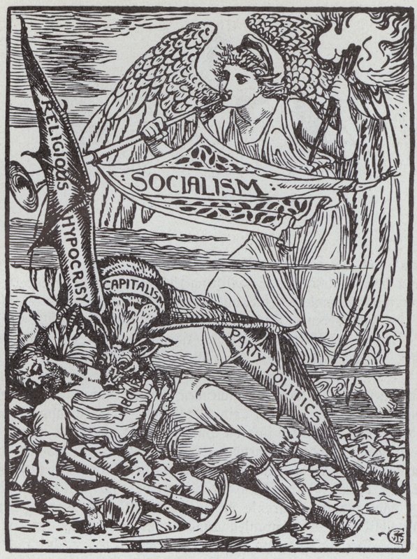 Den kapitalistiska vampyren (litho) av Walter Crane
