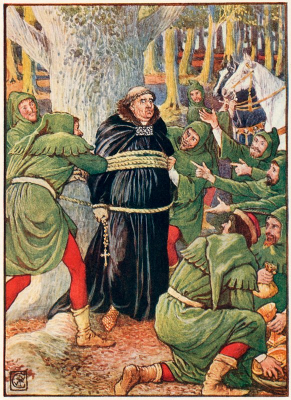 Abboten av Saint Maries tagen av Robin Hood av Walter Crane
