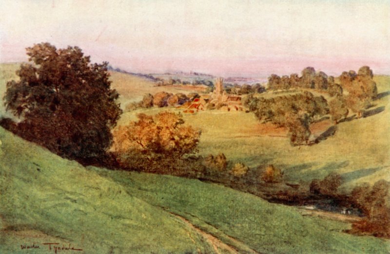 Bathford, nära Bath (färg litho) av Walter Frederick Roofe Tyndale