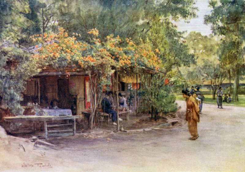 Bignonia-täckt spaljé, Maruyama Park, Kyoto av Walter Frederick Roofe Tyndale