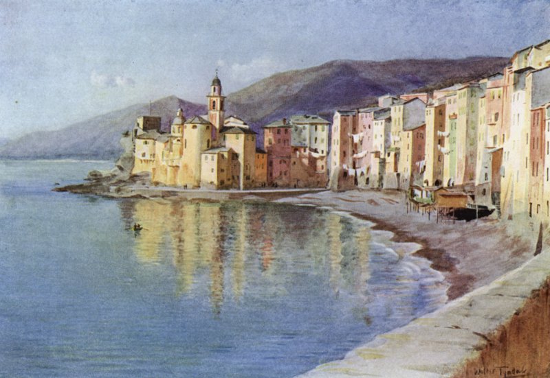 Camogli, Italien (färg litho) av Walter Frederick Roofe Tyndale