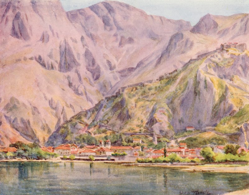 Cattaro (färglitografi) av Walter Frederick Roofe Tyndale