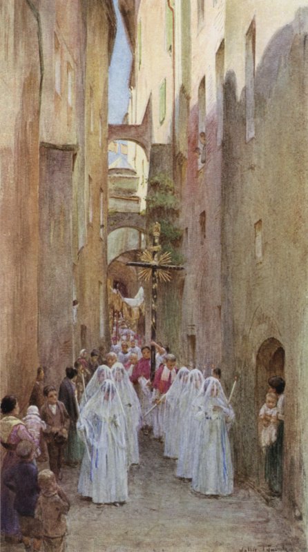 Procession, San Remo, Italien av Walter Frederick Roofe Tyndale