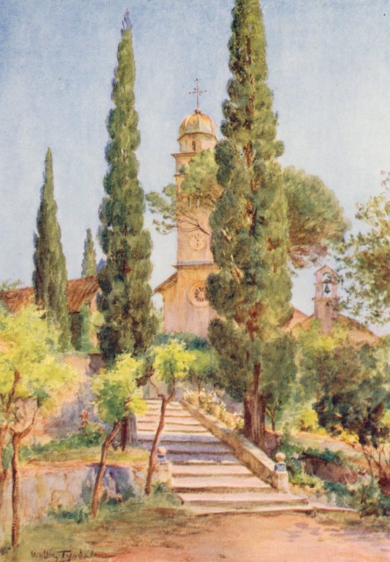 Klostret i Savina (färglitografi) av Walter Frederick Roofe Tyndale