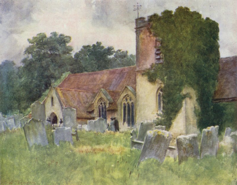 The New Forest: Boldre Church (färg litho) av Walter Frederick Roofe Tyndale