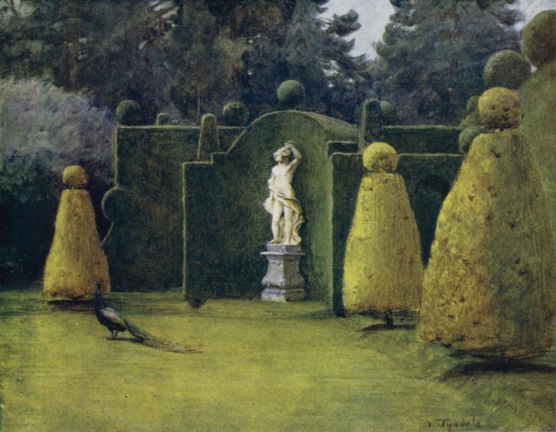 The New Forest: Bowling Green i Brokenhurst Park (färg litho) av Walter Frederick Roofe Tyndale