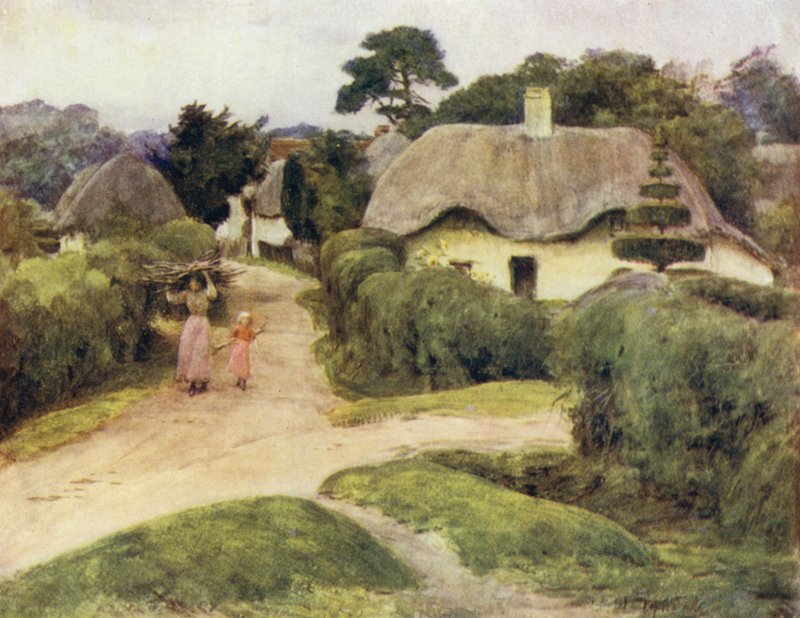 The New Forest: Furzy Lodge, nära Beaulieu (färg litho) av Walter Frederick Roofe Tyndale