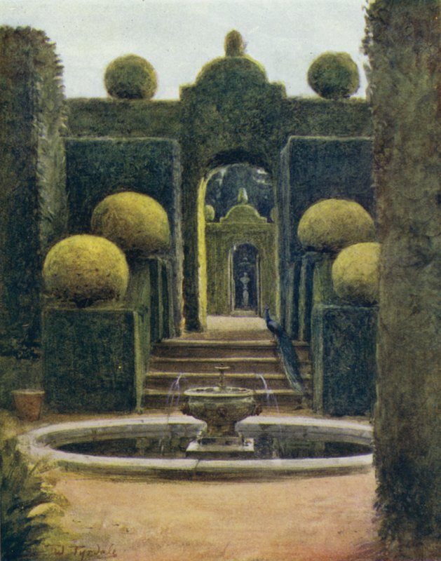 The New Forest: In Brokenhurst Park Garden (färg litho) av Walter Frederick Roofe Tyndale