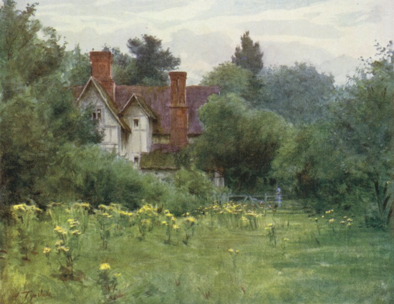 The New Forest: The Mill House, Brokenhurst (färg litho) av Walter Frederick Roofe Tyndale
