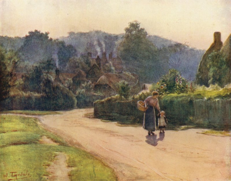 The New Forest: The Village of Emery Down (färg litho) av Walter Frederick Roofe Tyndale
