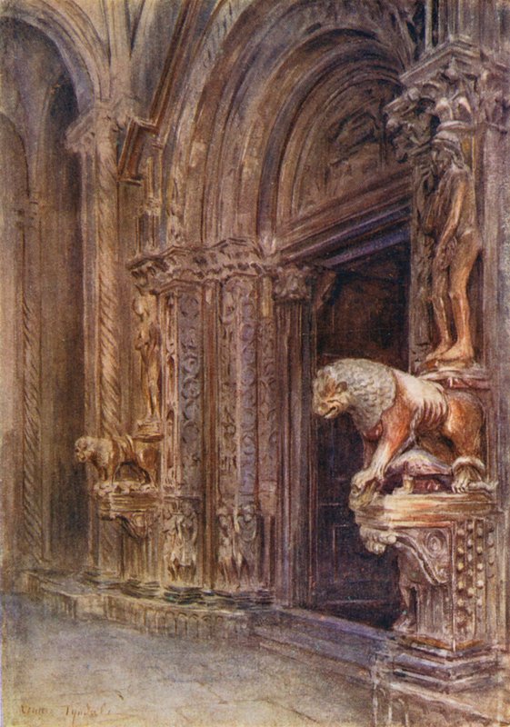 Portiken till domkyrkan i Trau (färglitografi) av Walter Frederick Roofe Tyndale