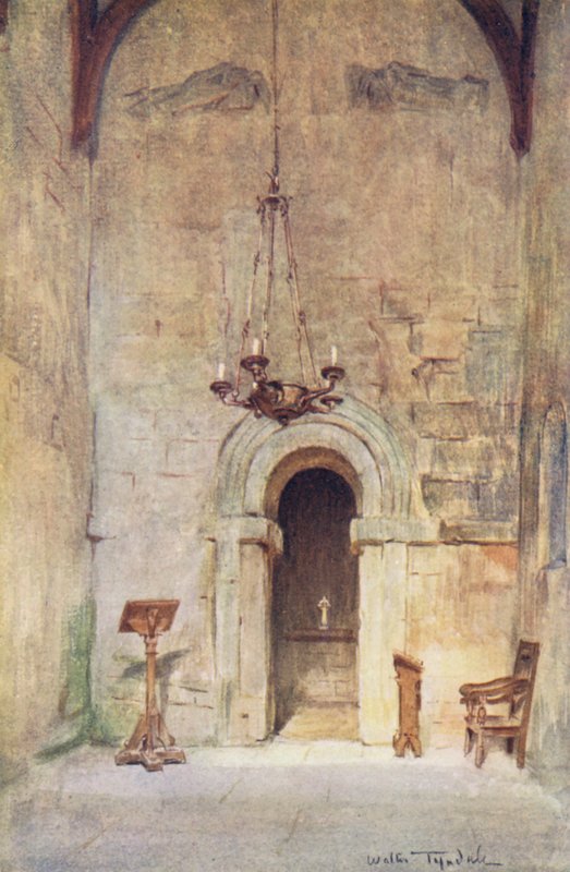 Wessex: En saxisk kyrka i Wessex (färglitografi) av Walter Frederick Roofe Tyndale