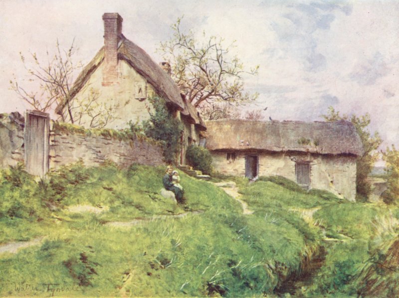 Wessex: En grupp stugor vid Sutton Poyntz, nära Weymouth (färglitografi) av Walter Frederick Roofe Tyndale