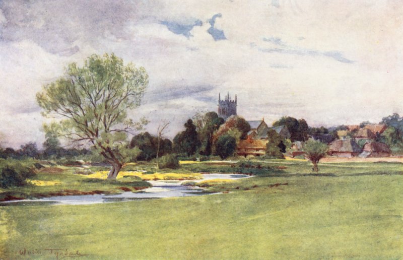 Wessex: Bere Regis (färglitografi) av Walter Frederick Roofe Tyndale