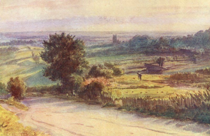 Wessex: Blackmore Vale från Shaftesbury (färglitografi) av Walter Frederick Roofe Tyndale
