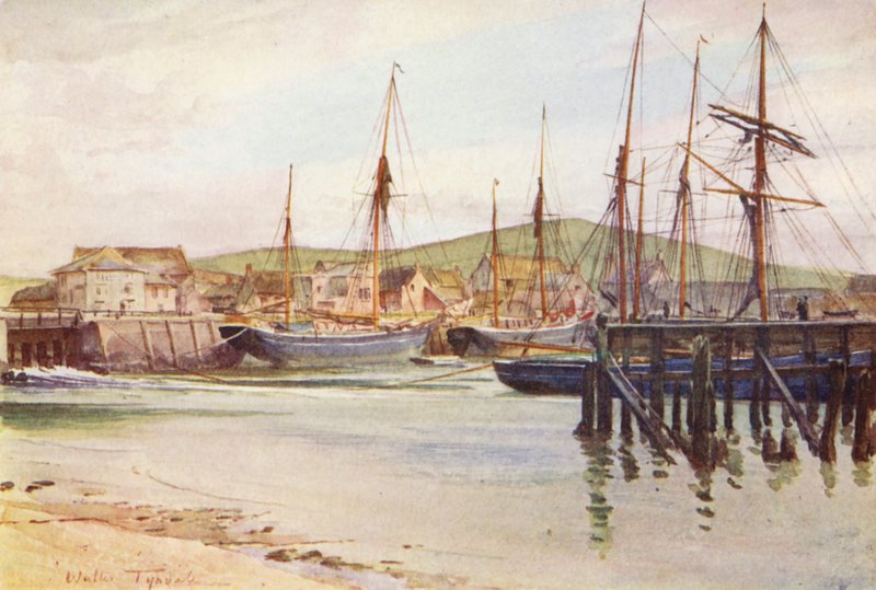 Wessex: Bridport, "Port Bredy" i Wessex-romanerna (färglitografi) av Walter Frederick Roofe Tyndale