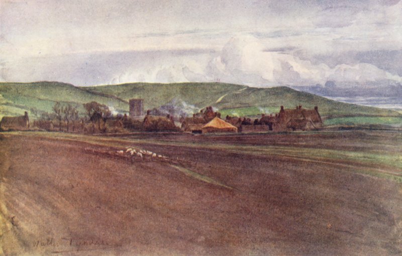 Wessex: Burton Bradstock, Dorset (färglitografi) av Walter Frederick Roofe Tyndale
