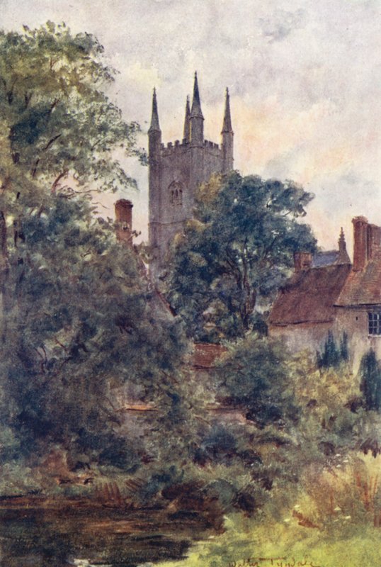 Wessex: Från dekanens fruktträdgård, Mere, Wilts (färglitografi) av Walter Frederick Roofe Tyndale