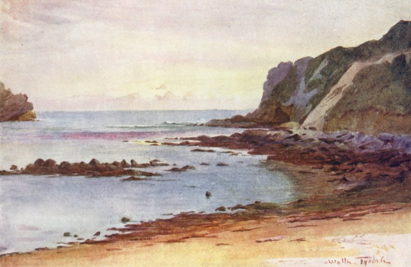 Wessex: Lulworth Cove (färglitografi) av Walter Frederick Roofe Tyndale