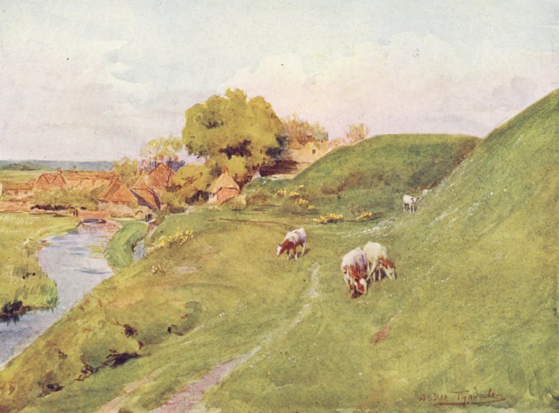Wessex: På de gamla murarna i Wareham (färglitografi) av Walter Frederick Roofe Tyndale