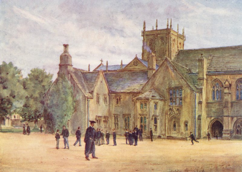 Wessex: Sherborne College (färglitografi) av Walter Frederick Roofe Tyndale