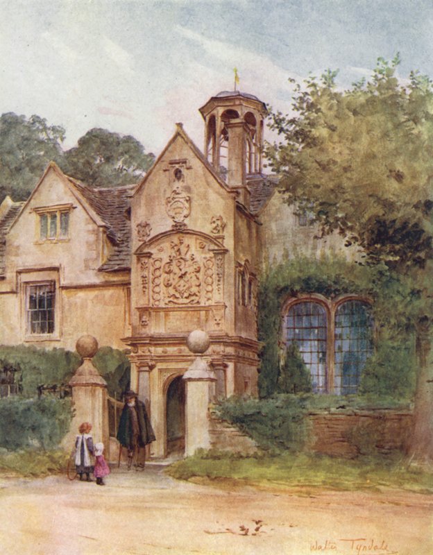Wessex: The almshouses, Corsham, Wilts (färglitografi) av Walter Frederick Roofe Tyndale
