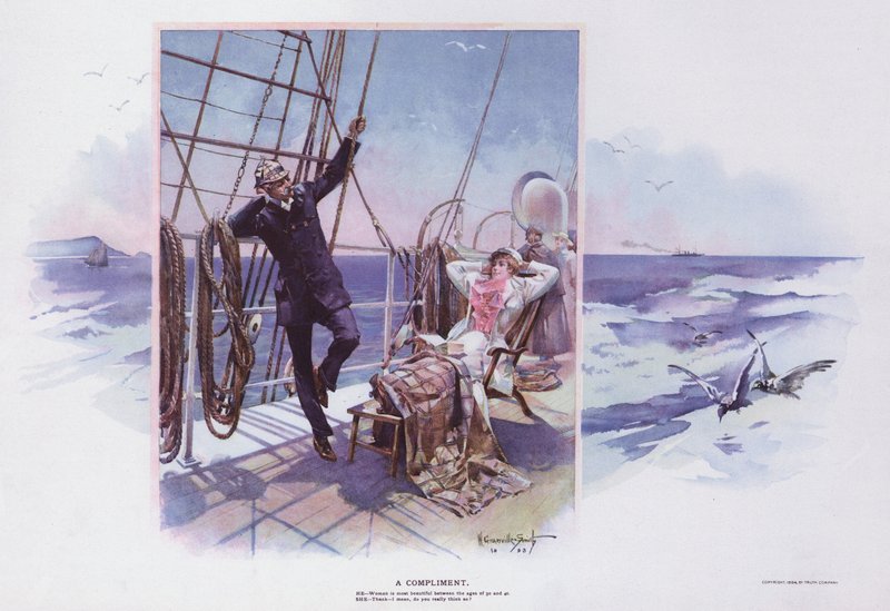 En komplimang (färg litho) av Walter Granville Smith