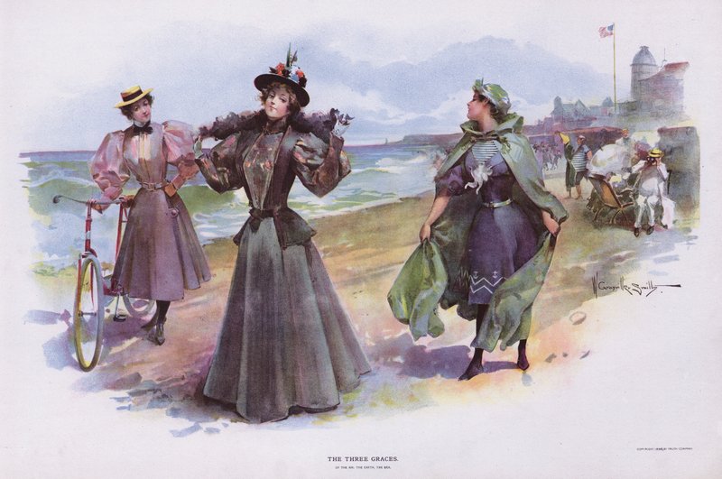 De tre nåderna (färg litho) av Walter Granville Smith