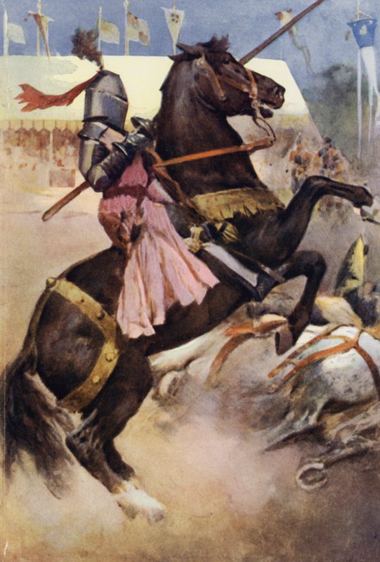 Illustration för Ivanhoe av Sir Walter Scott (litho i färg) av Walter Grieve