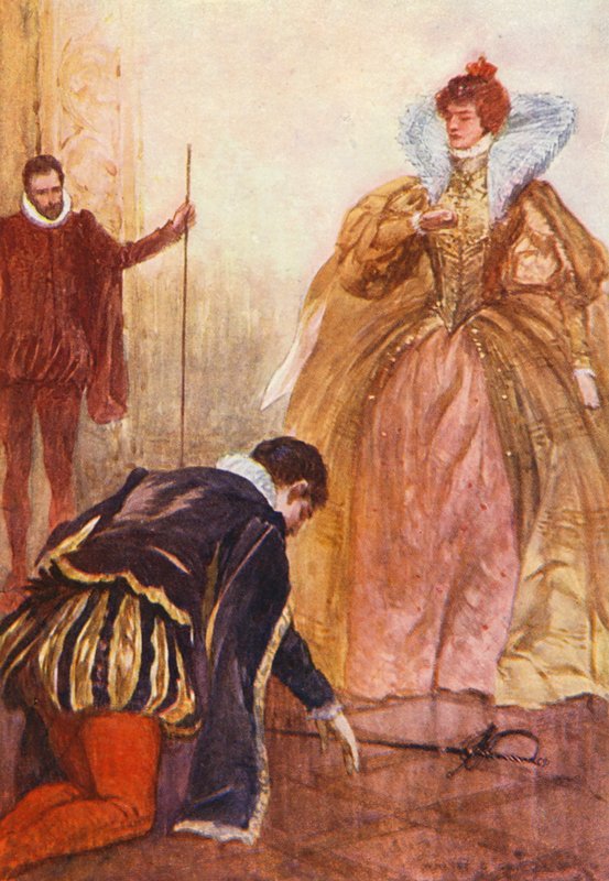 Illustration till Kenilworth av Sir Walter Scott (färglitografi) av Walter Grieve