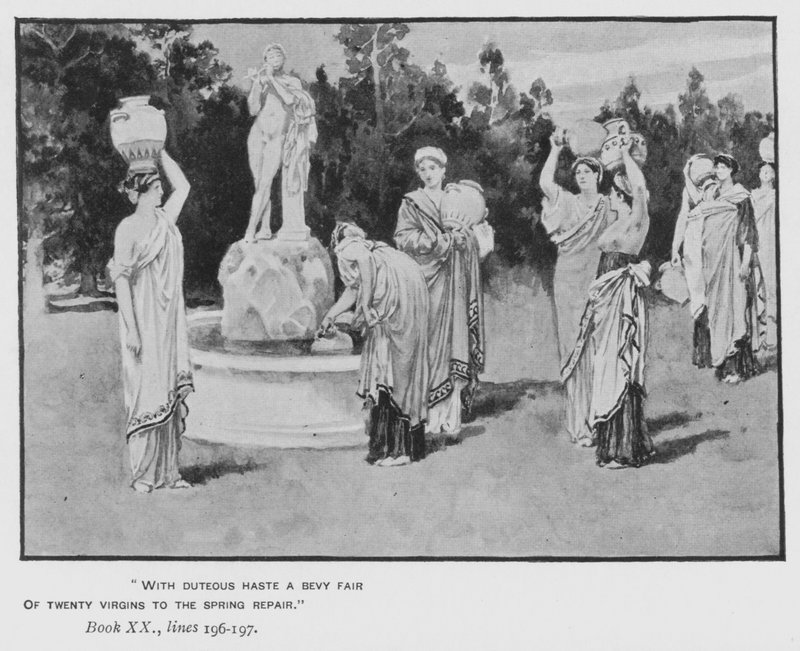 Illustration till påvens Odyssey of Homer (litho) av Walter Paget