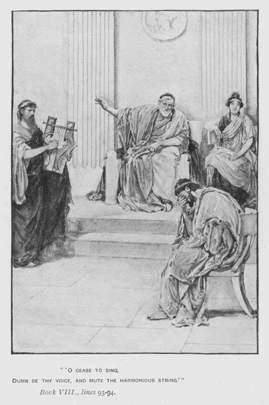 Illustration till påvens Odyssey of Homer (litho) av Walter Paget