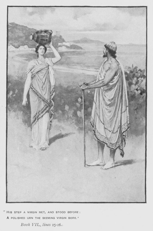 Illustration till påvens Odyssey of Homer (litho) av Walter Paget