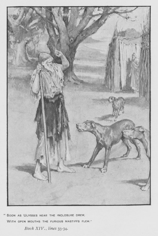 Illustration till påvens Odyssey of Homer (litho) av Walter Paget