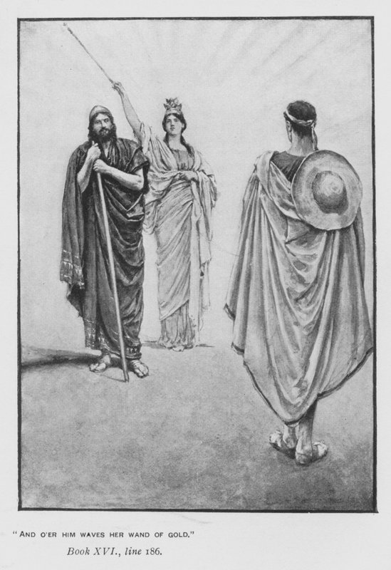 Illustration till påvens Odyssey of Homer (litho) av Walter Paget
