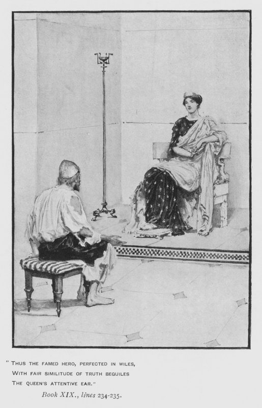 Illustration till påvens Odyssey of Homer (litho) av Walter Paget
