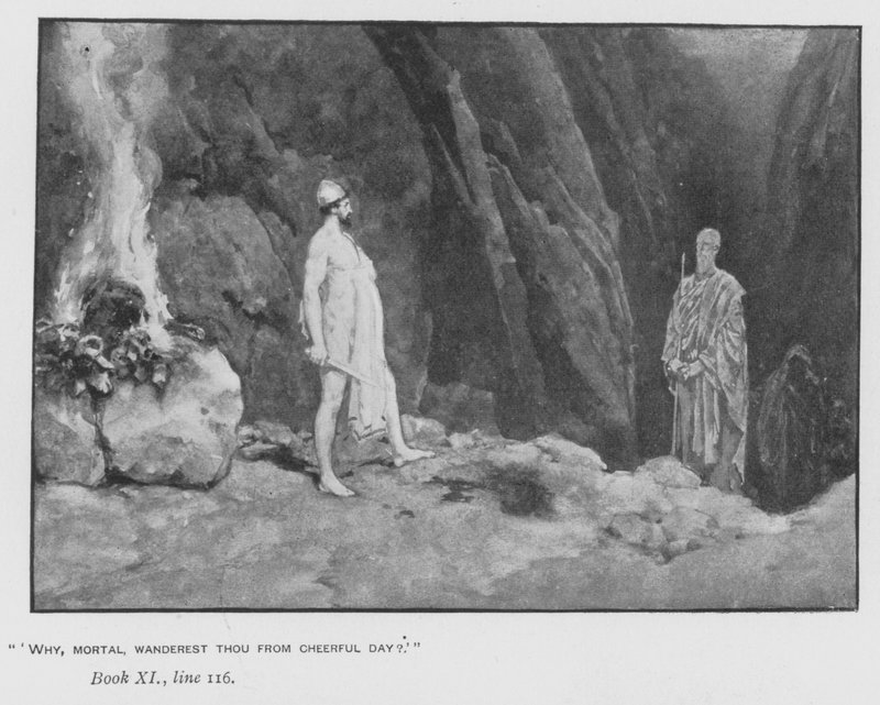 Illustration till påvens Odyssey of Homer (litho) av Walter Paget