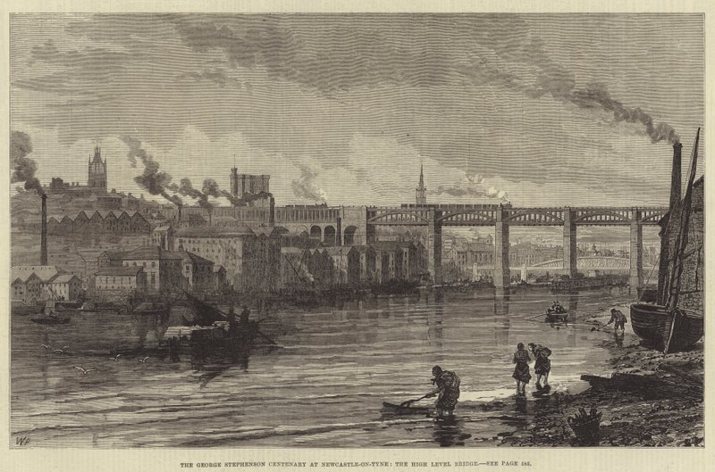 George Stephensons hundraårsjubileum i Newcastle-on-Tyne, High Level Bridge av Walter Paget